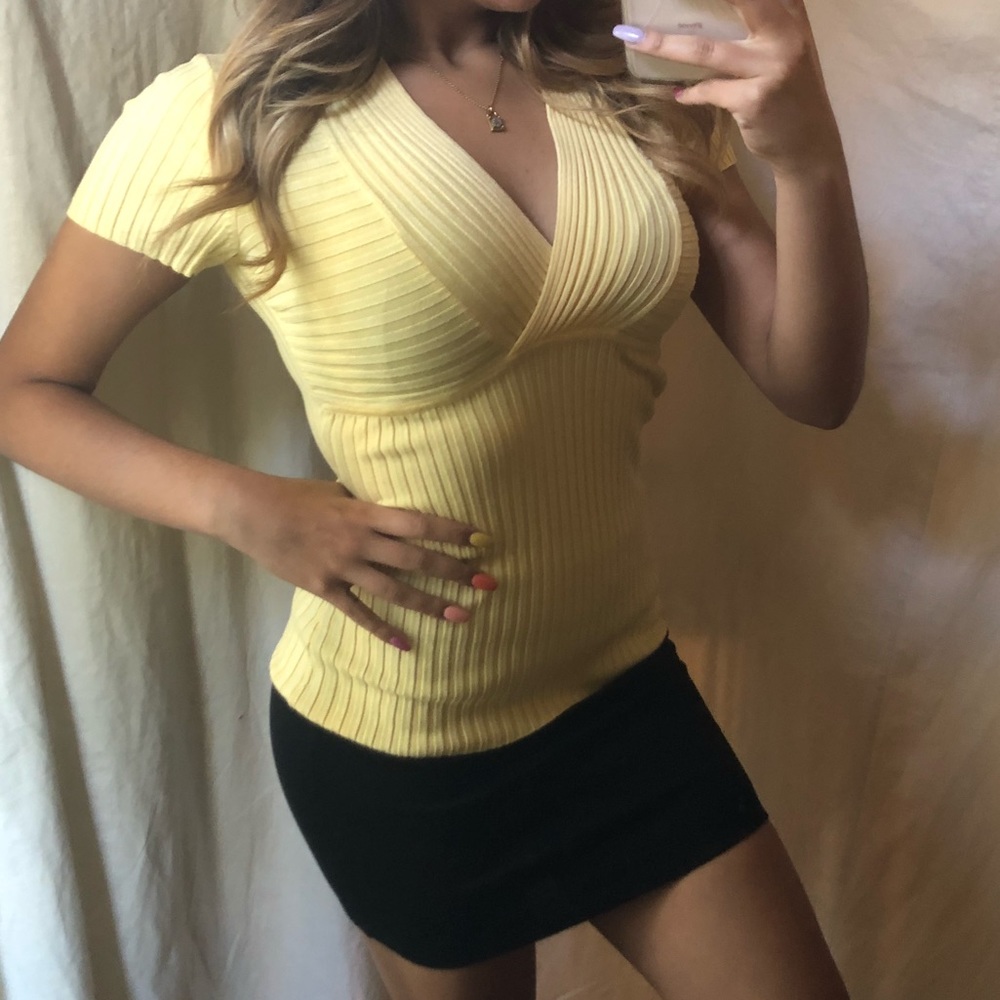Yellow Wrap top INC international concepts